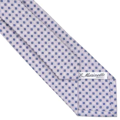 E.Marinella CRAVATTE|Cravatte In Seta Stampata|CRAVATTA SARTORIALE CLASSICA IN SETA GRIGIO CHIARO Microfantasia fiore
