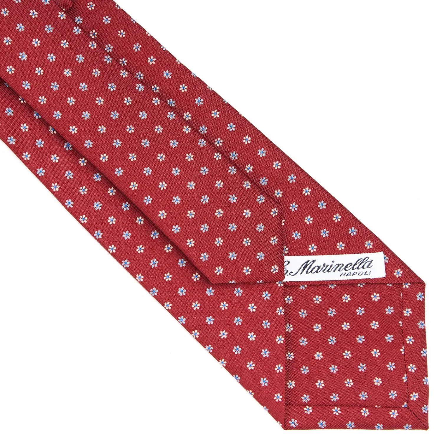 E.Marinella CRAVATTE|Cravatte In Seta Stampata|CRAVATTA SARTORIALE CLASSICA IN SETA BORDEAUX Microfantasia fiore