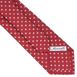E.Marinella CRAVATTE|Cravatte In Seta Stampata|CRAVATTA SARTORIALE CLASSICA IN SETA BORDEAUX Microfantasia fiore