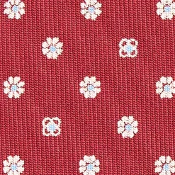 E.Marinella CRAVATTE|Cravatte In Seta Stampata|CRAVATTA SARTORIALE CLASSICA IN SETA BORDEAUX Microfantasia fiore