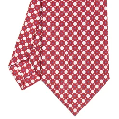 E.Marinella CRAVATTE|Cravatte In Seta Stampata|CRAVATTA SARTORIALE CLASSICA IN SETA BORDEAUX Microfantasia fiore