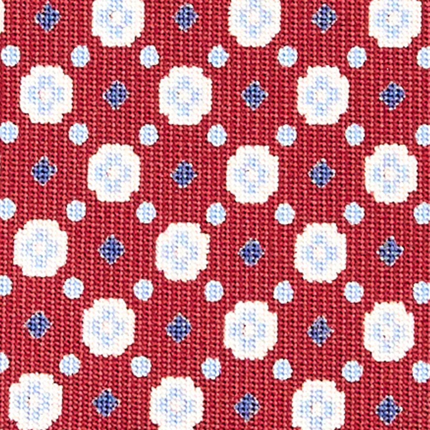 E.Marinella CRAVATTE|Cravatte In Seta Stampata|CRAVATTA SARTORIALE CLASSICA IN SETA BORDEAUX Microfantasia fiore
