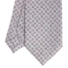 E.Marinella CRAVATTE|Cravatte In Seta Stampata|CRAVATTA SARTORIALE CLASSICA IN SETA GRIGIO CHIARO Microfantasia fiore