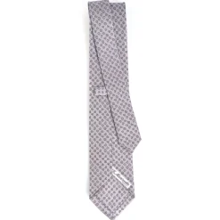 E.Marinella CRAVATTE|Cravatte In Seta Stampata|CRAVATTA SARTORIALE CLASSICA IN SETA GRIGIO CHIARO Microfantasia fiore