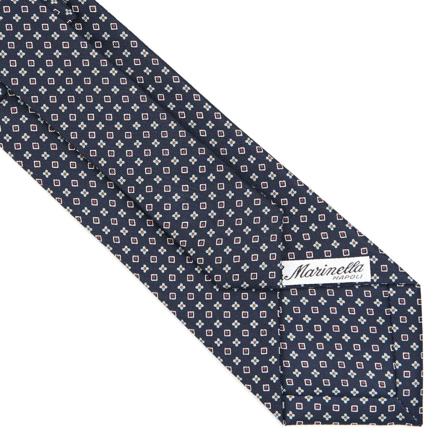 E.Marinella CRAVATTE|Cravatte In Seta Stampata|CRAVATTA SARTORIALE CLASSICA IN SETA BLU SCURO Microfantasia fiore