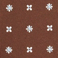 E.Marinella CRAVATTE|Cravatte In Seta Stampata|CRAVATTA SARTORIALE CLASSICA IN SETA MARRONE SCURO Microfantasia fiore