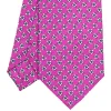 E.Marinella CRAVATTE|Cravatte In Seta Stampata|CRAVATTA SARTORIALE CLASSICA IN SETA FUCSIA Microfantasia fiore