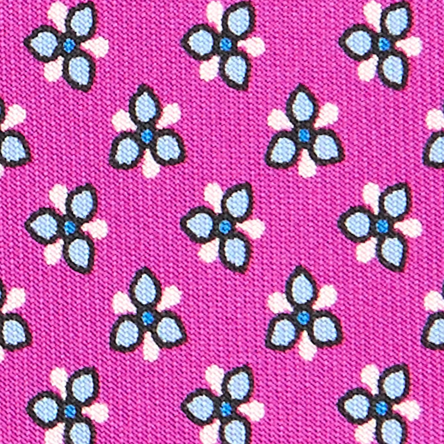 E.Marinella CRAVATTE|Cravatte In Seta Stampata|CRAVATTA SARTORIALE CLASSICA IN SETA FUCSIA Microfantasia fiore