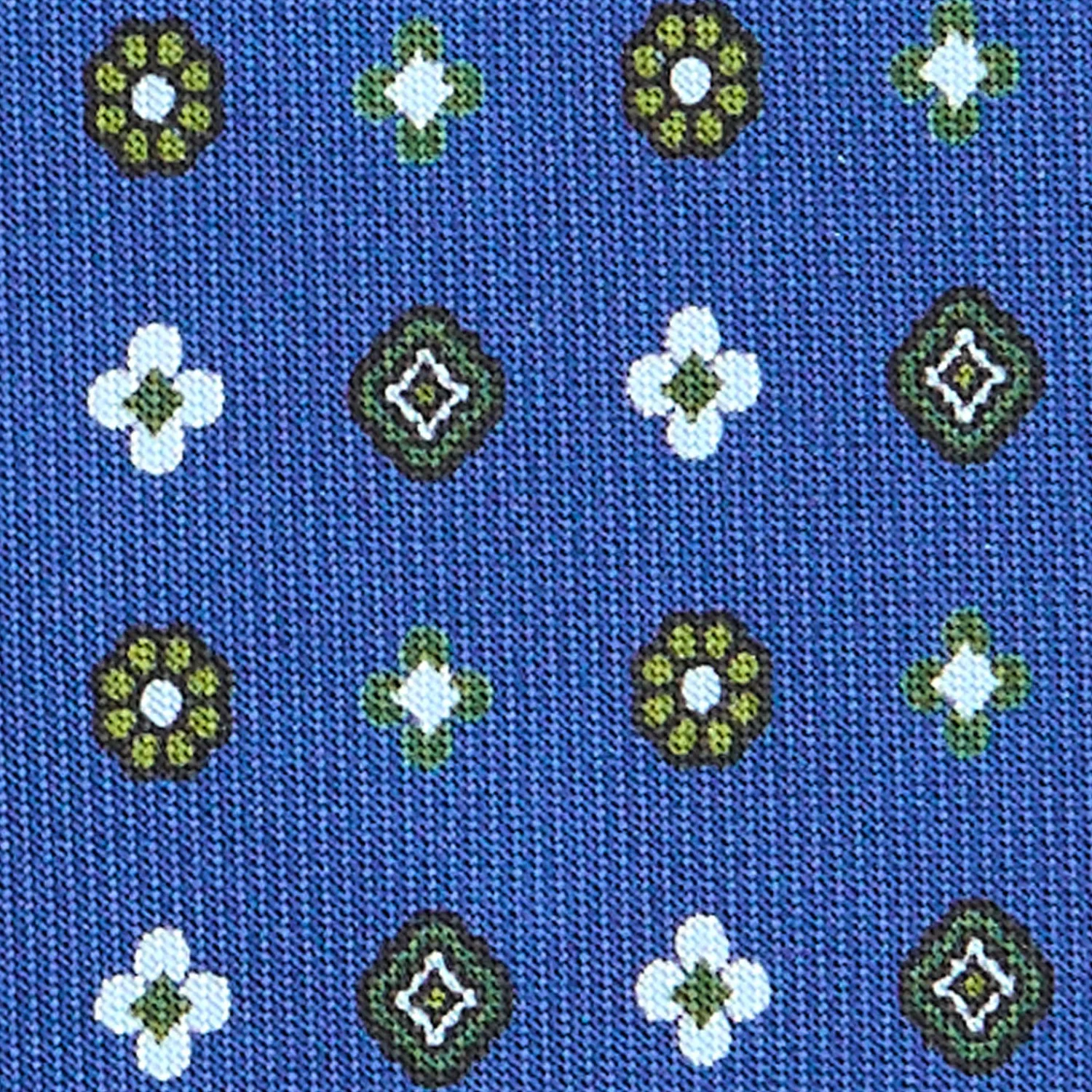 E.Marinella CRAVATTE|Cravatte In Seta Stampata|CRAVATTA SARTORIALE CLASSICA IN SETA BLU Microfantasia fiore