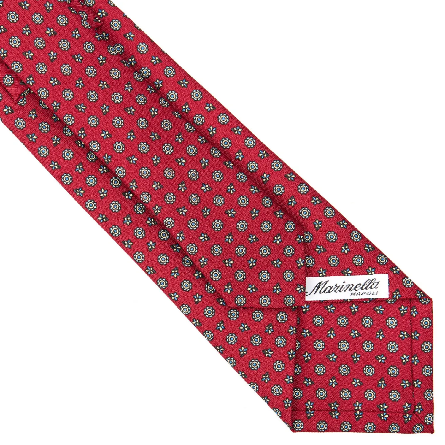E.Marinella CRAVATTE|Cravatte In Seta Stampata|CRAVATTA SARTORIALE CLASSICA IN SETA BORDEAUX Microfantasia fiore