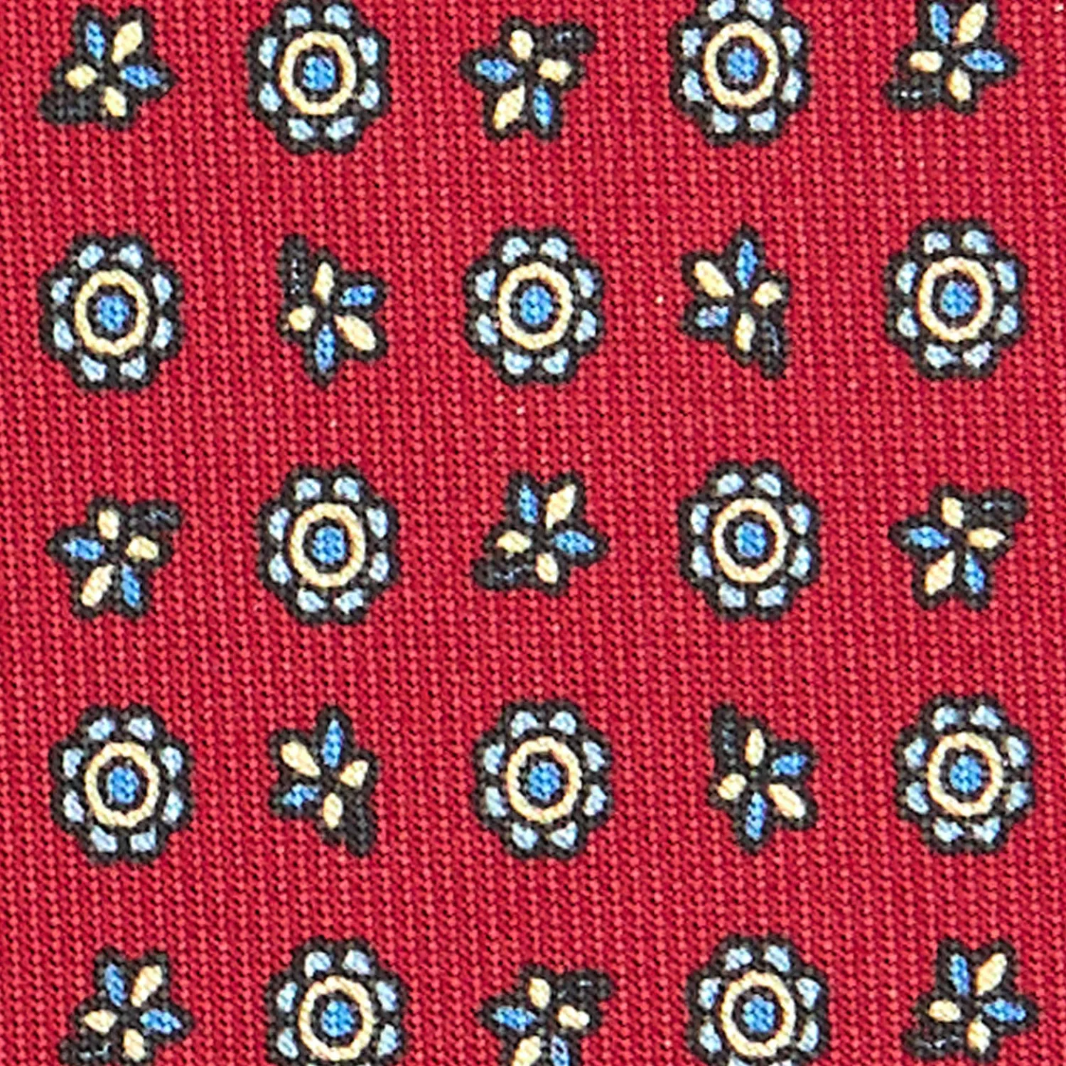 E.Marinella CRAVATTE|Cravatte In Seta Stampata|CRAVATTA SARTORIALE CLASSICA IN SETA BORDEAUX Microfantasia fiore