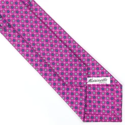 E.Marinella Cravatte In Seta Stampata|CRAVATTE|CRAVATTA SARTORIALE CLASSICA IN SETA FUCSIA Microfantasia fiore