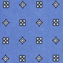 E.Marinella CRAVATTE|Cravatte In Seta Stampata|CRAVATTA SARTORIALE CLASSICA IN SETA AZZURRO POLVERE Microfantasia fiore