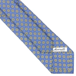 E.Marinella CRAVATTE|Cravatte In Seta Stampata|CRAVATTA SARTORIALE CLASSICA IN SETA AZZURRO POLVERE Microfantasia fiore