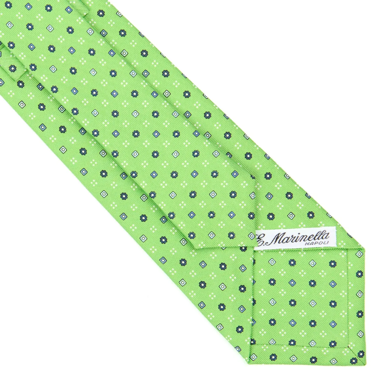 E.Marinella CRAVATTE|Cravatte In Seta Stampata|CRAVATTA SARTORIALE CLASSICA IN SETA VERDE CHIARO Microfantasia fiore