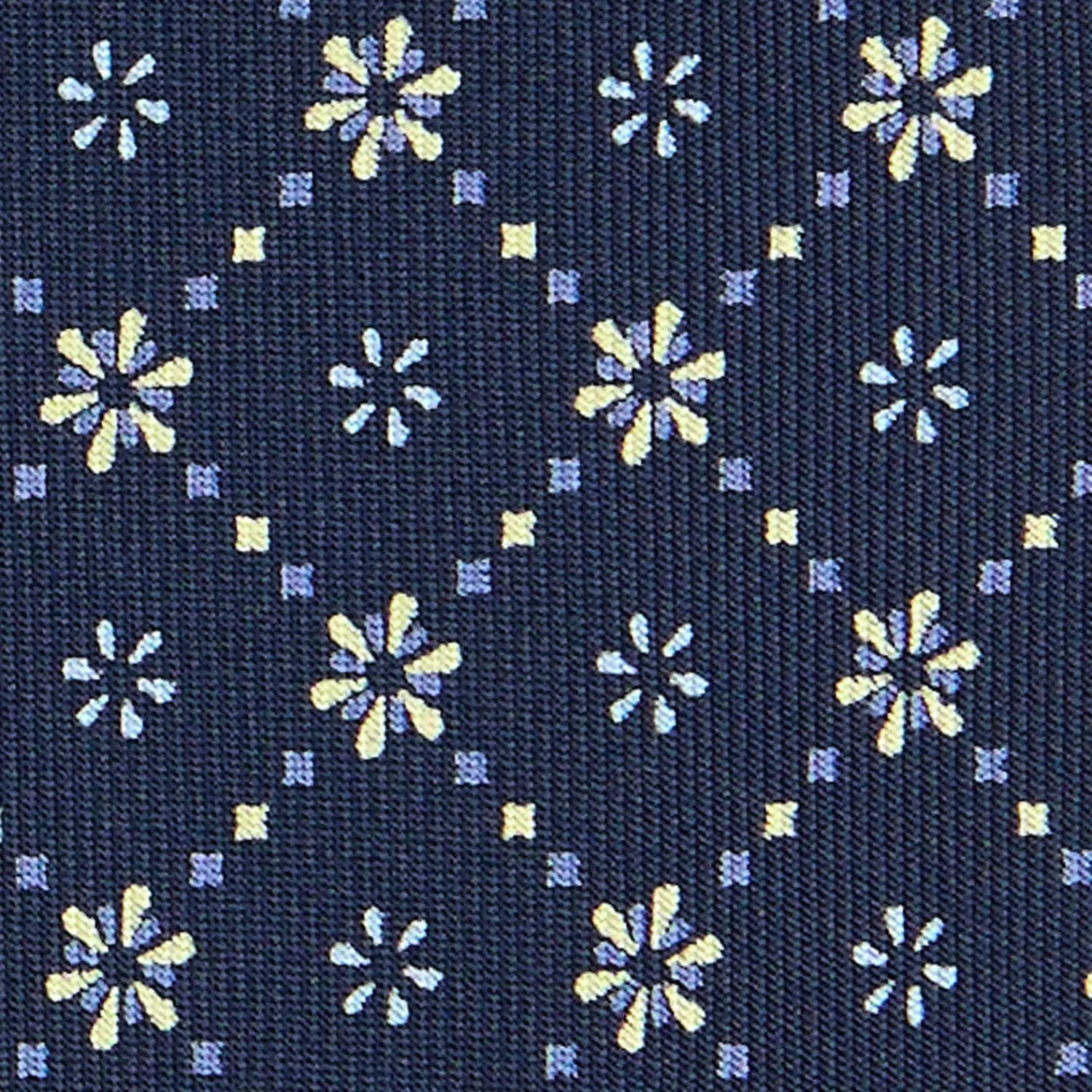 E.Marinella CRAVATTE|Cravatte In Seta Stampata|CRAVATTA SARTORIALE CLASSICA IN SETA BLU SCURO Microfantasia fiore