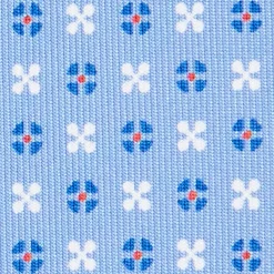 E.Marinella CRAVATTE|Cravatte In Seta Stampata|CRAVATTA SARTORIALE CLASSICA IN SETA AZZURRA Microfantasia fiore