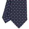 E.Marinella CRAVATTE|Cravatte In Seta Stampata|CRAVATTA SARTORIALE CLASSICA IN SETA BLU SCURO Microfantasia fiore