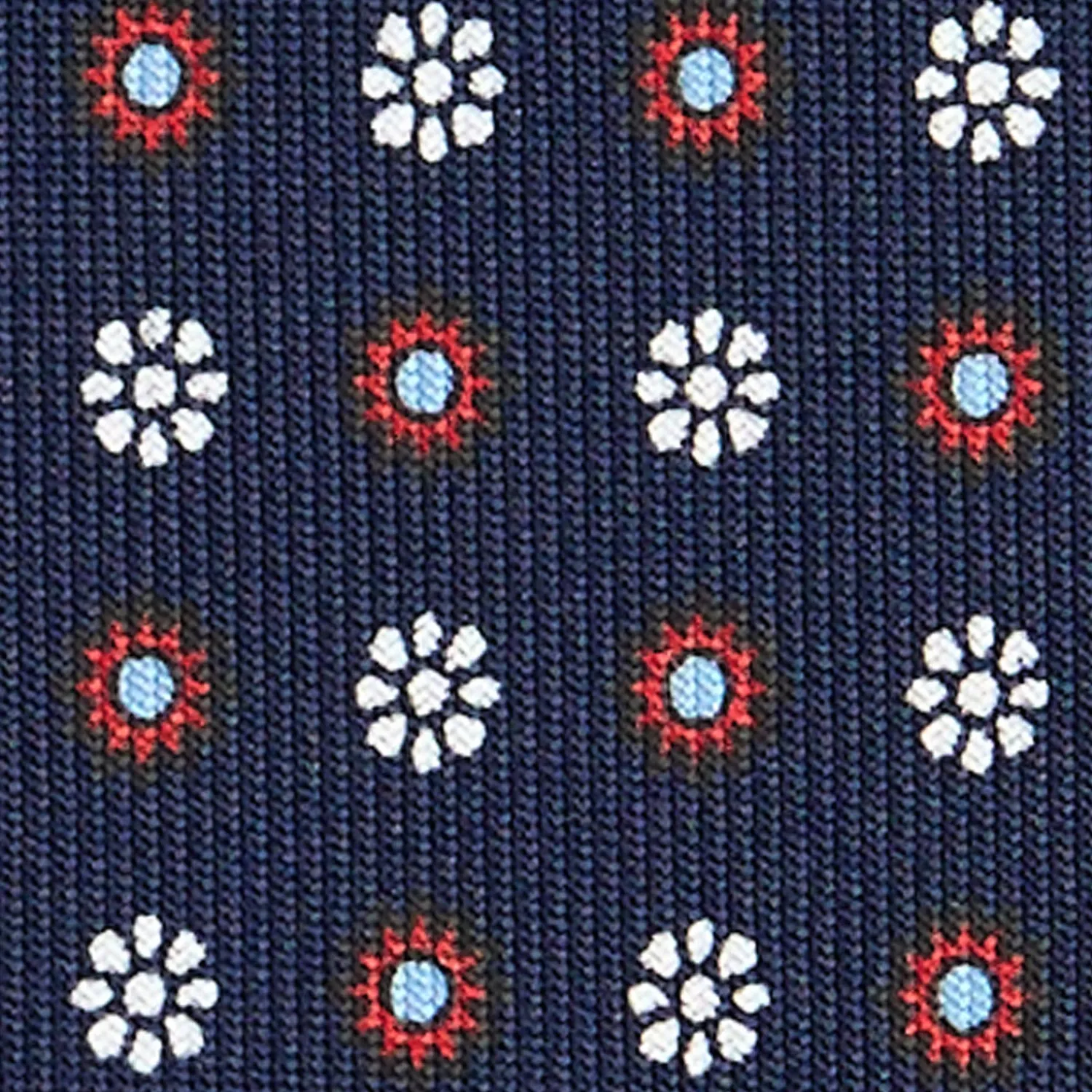 E.Marinella CRAVATTE|Cravatte In Seta Stampata|CRAVATTA SARTORIALE CLASSICA IN SETA BLU SCURO Microfantasia fiore