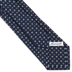E.Marinella CRAVATTE|Cravatte In Seta Stampata|CRAVATTA SARTORIALE CLASSICA IN SETA BLU SCURO Microfantasia fiore