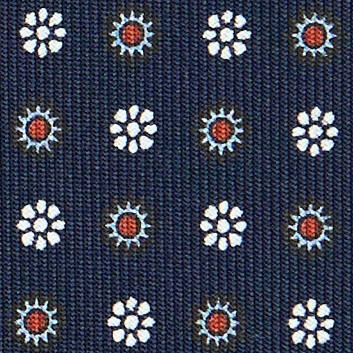 E.Marinella CRAVATTE|Cravatte In Seta Stampata|CRAVATTA SARTORIALE CLASSICA IN SETA BLU SCURO Microfantasia fiore