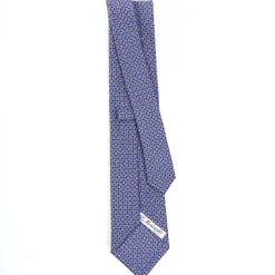 E.Marinella CRAVATTE|Cravatte In Seta Stampata|CRAVATTA SARTORIALE CLASSICA IN SETA AZZURRO POLVERE Microfantasia fiore