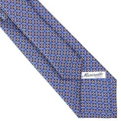 E.Marinella CRAVATTE|Cravatte In Seta Stampata|CRAVATTA SARTORIALE CLASSICA IN SETA AZZURRO POLVERE Microfantasia fiore