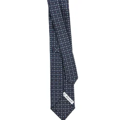 E.Marinella CRAVATTE|Cravatte In Seta Stampata|CRAVATTA SARTORIALE CLASSICA IN SETA BLU SCURO Microfantasia fiore