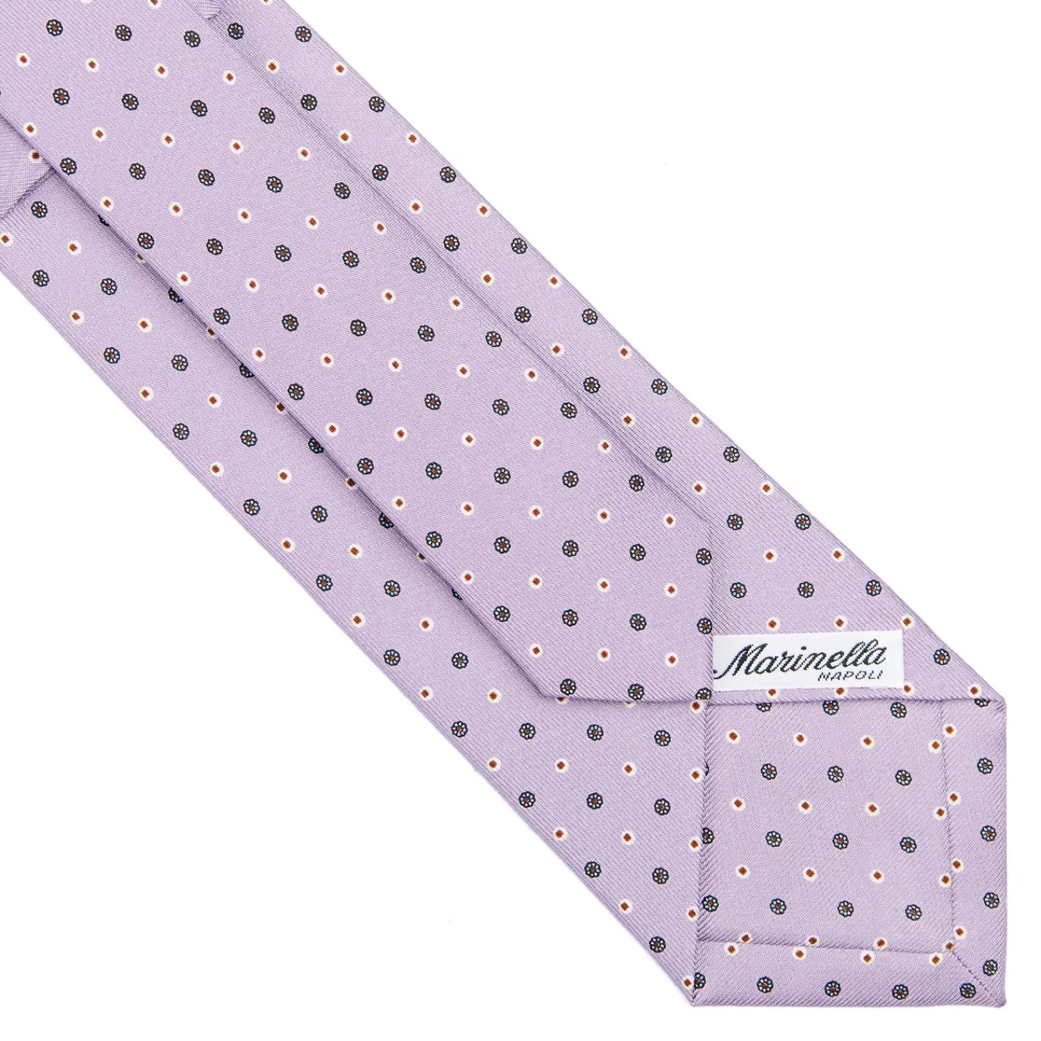 E.Marinella CRAVATTE|Cravatte In Seta Stampata|CRAVATTA SARTORIALE CLASSICA IN SETA LILLA Microfantasia fiore