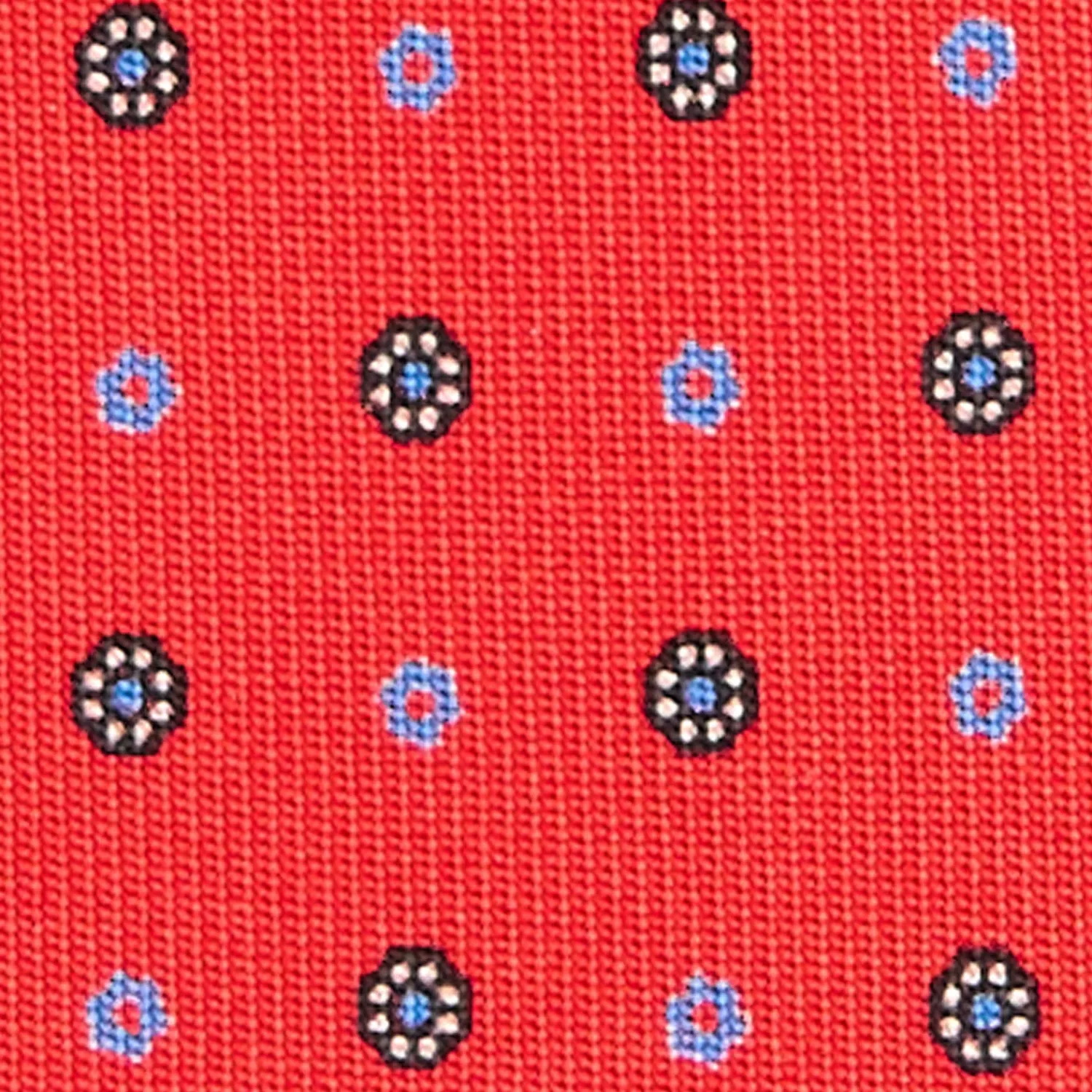 E.Marinella CRAVATTE|Cravatte In Seta Stampata|CRAVATTA SARTORIALE CLASSICA IN SETA ROSSO Microfantasia fiore