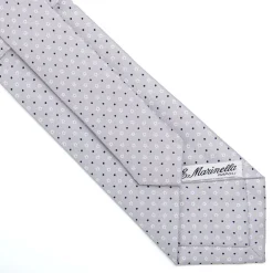 E.Marinella CRAVATTE|Cravatte In Seta Stampata|CRAVATTA SARTORIALE CLASSICA IN SETA GRIGIO CHIARO Microfantasia fiore