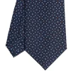 E.Marinella CRAVATTE|Cravatte In Seta Stampata|CRAVATTA SARTORIALE CLASSICA IN SETA BLU SCURO Microfantasia fiore