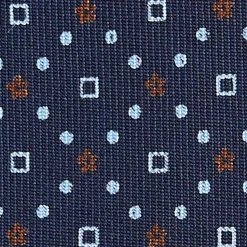 E.Marinella CRAVATTE|Cravatte In Seta Stampata|CRAVATTA SARTORIALE CLASSICA IN SETA BLU SCURO Microfantasia fiore