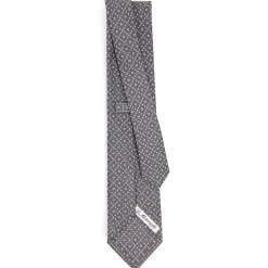 E.Marinella CRAVATTE|Cravatte In Seta Stampata|CRAVATTA SARTORIALE CLASSICA IN SETA GRIGIO CHIARO Microfantasia fiore