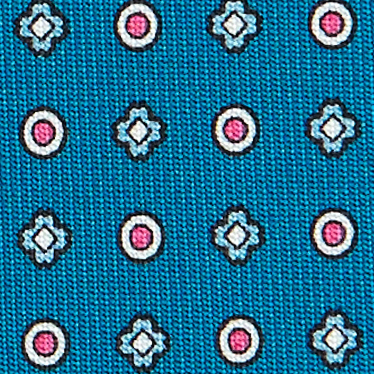 E.Marinella CRAVATTE|Cravatte In Seta Stampata|CRAVATTA SARTORIALE CLASSICA IN SETA BLU MEDIO Microfantasia fiore