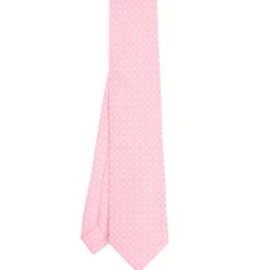 E.Marinella CRAVATTE|Cravatte In Seta Stampata|CRAVATTA SARTORIALE CLASSICA IN SETA ROSA Microfantasia fiore