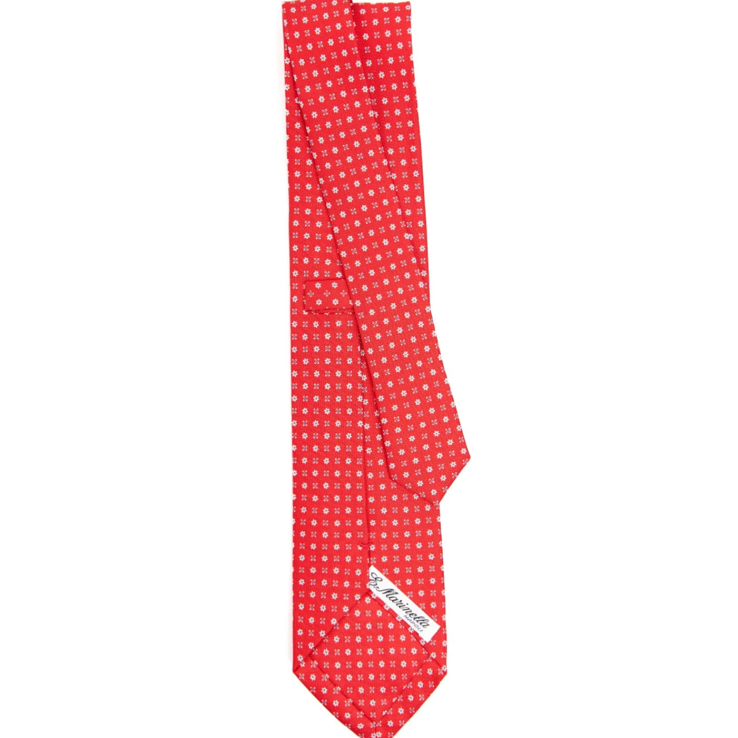 E.Marinella CRAVATTE|Cravatte In Seta Stampata|CRAVATTA SARTORIALE CLASSICA IN SETA ROSSA Microfantasia fiore