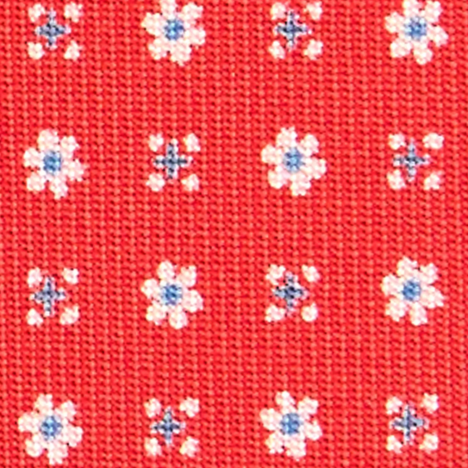 E.Marinella CRAVATTE|Cravatte In Seta Stampata|CRAVATTA SARTORIALE CLASSICA IN SETA ROSSA Microfantasia fiore