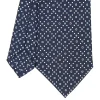 E.Marinella CRAVATTE|Cravatte In Seta Stampata|CRAVATTA SARTORIALE CLASSICA IN SETA BLU SCURO Microfantasia fiore