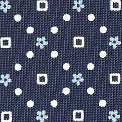 E.Marinella CRAVATTE|Cravatte In Seta Stampata|CRAVATTA SARTORIALE CLASSICA IN SETA BLU SCURO Microfantasia fiore