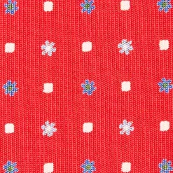 E.Marinella CRAVATTE|Cravatte In Seta Stampata|CRAVATTA SARTORIALE CLASSICA IN SETA ROSSA Microfantasia fiore