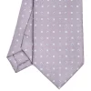 E.Marinella CRAVATTE|Cravatte In Seta Stampata|CRAVATTA SARTORIALE CLASSICA IN SETA GRIGIO CHIARO Microfantasia fiore