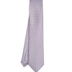 E.Marinella CRAVATTE|Cravatte In Seta Stampata|CRAVATTA SARTORIALE CLASSICA IN SETA GRIGIO CHIARO Microfantasia fiore