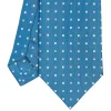 E.Marinella CRAVATTE|Cravatte In Seta Stampata|CRAVATTA SARTORIALE CLASSICA IN SETA BLU Microfantasia fiore