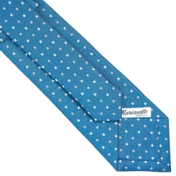 E.Marinella CRAVATTE|Cravatte In Seta Stampata|CRAVATTA SARTORIALE CLASSICA IN SETA BLU Microfantasia fiore