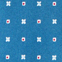 E.Marinella CRAVATTE|Cravatte In Seta Stampata|CRAVATTA SARTORIALE CLASSICA IN SETA BLU Microfantasia fiore