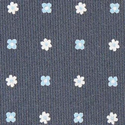 E.Marinella CRAVATTE|Cravatte In Seta Stampata|CRAVATTA SARTORIALE CLASSICA IN SETA GRIGIO SCURO Microfantasia fiore