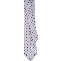 E.Marinella CRAVATTE|Cravatte In Seta Stampata|CRAVATTA SARTORIALE CLASSICA IN SETA GRIGIO CHIARO Microfantasia fiore