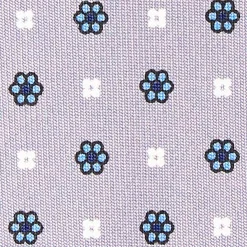E.Marinella CRAVATTE|Cravatte In Seta Stampata|CRAVATTA SARTORIALE CLASSICA IN SETA GRIGIO CHIARO Microfantasia fiore