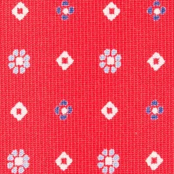 E.Marinella CRAVATTE|Cravatte In Seta Stampata|CRAVATTA SARTORIALE CLASSICA IN SETA ROSSA Microfantasia fiore